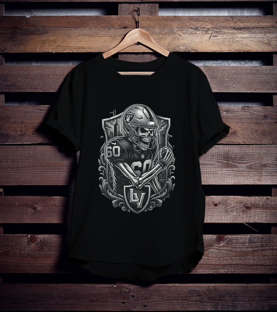 Las Vegas Raiders Skeleton Football Spirit Runs In My Blood T-Shirt