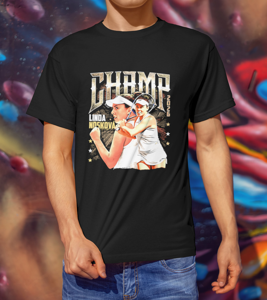 Linda Noskova Wimbledon 2026 Champ Bold Tennis Celebration T-Shirt