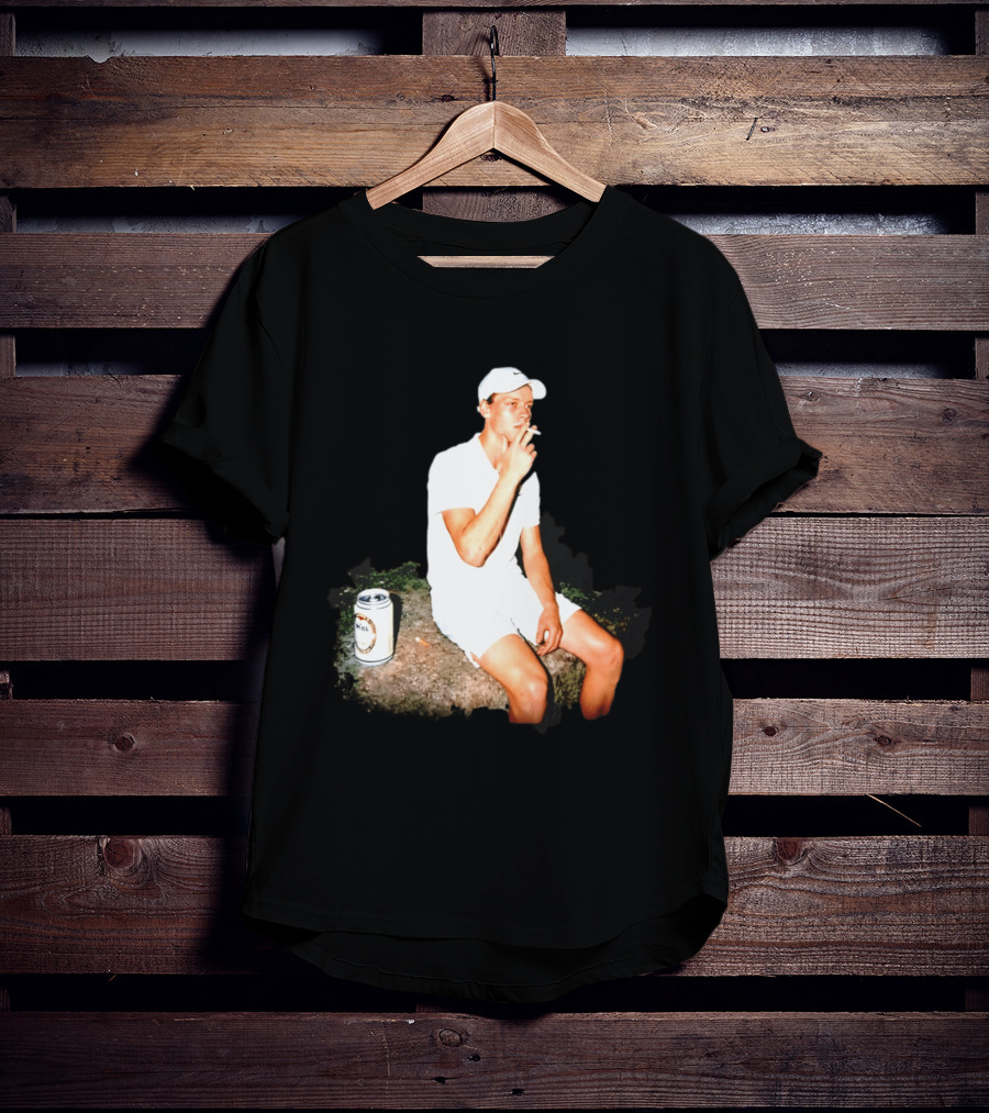 Wimbledon 2026 Men's Singles Italy Jannik Sinner Smoking With Beer T-Shirt