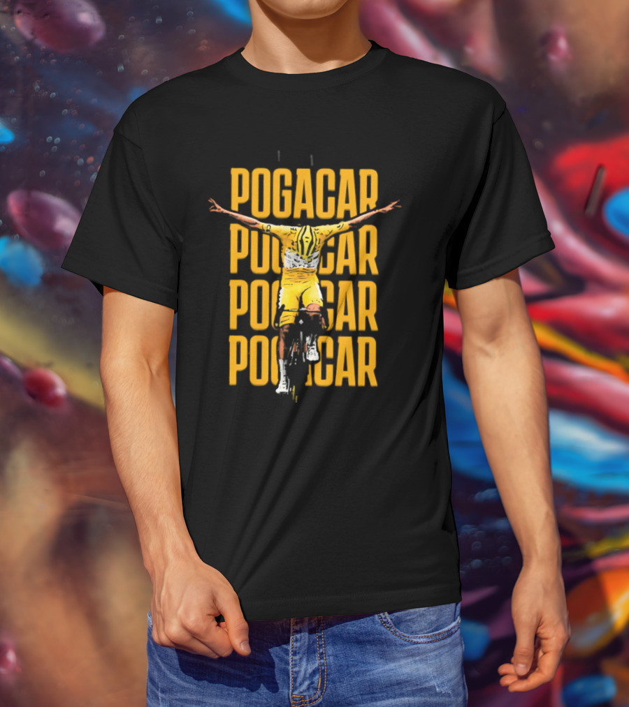 Pogacar Yellow Victory Celebration Moment T-Shirt