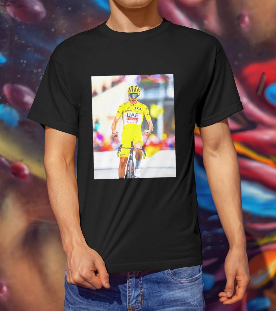 Tadej Pogačar UAE Team Emirates Tour De France Victory Moment T-Shirt