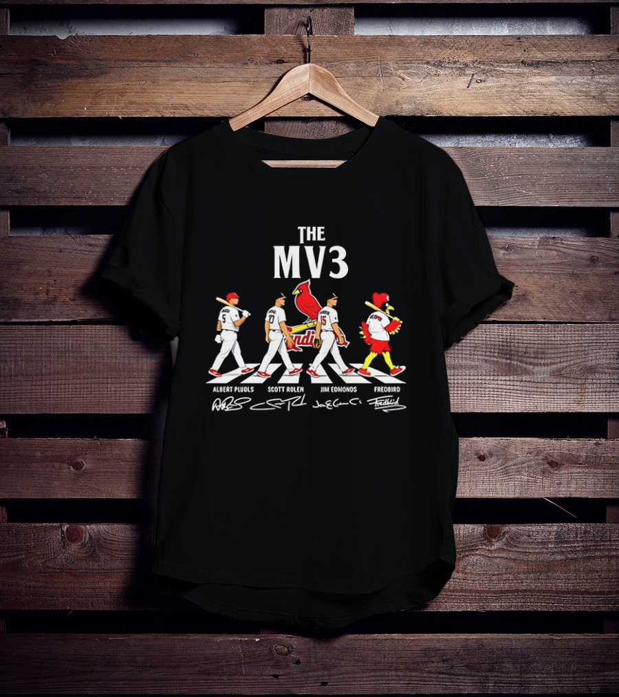 The MV3 Albert Pujols Scott Rolen Jim Edmonds St. Louis Cardinals Abbey Road Fredbird T-Shirt