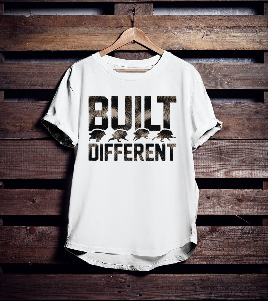 Built Different Jimothy Raccoon Cartoon T-Shirt
