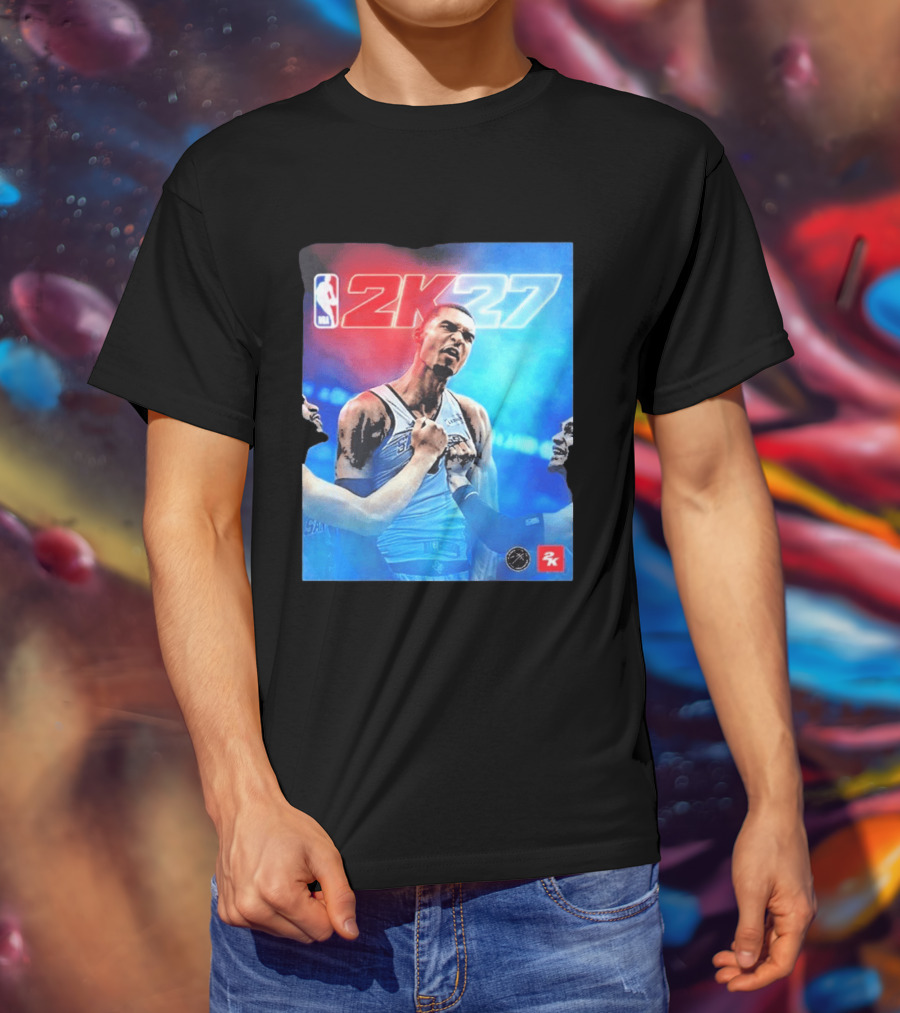 Victor Wembanyama NBA 2K27 Cover Athlete Basketball Gaming 2K Sports T-Shirt