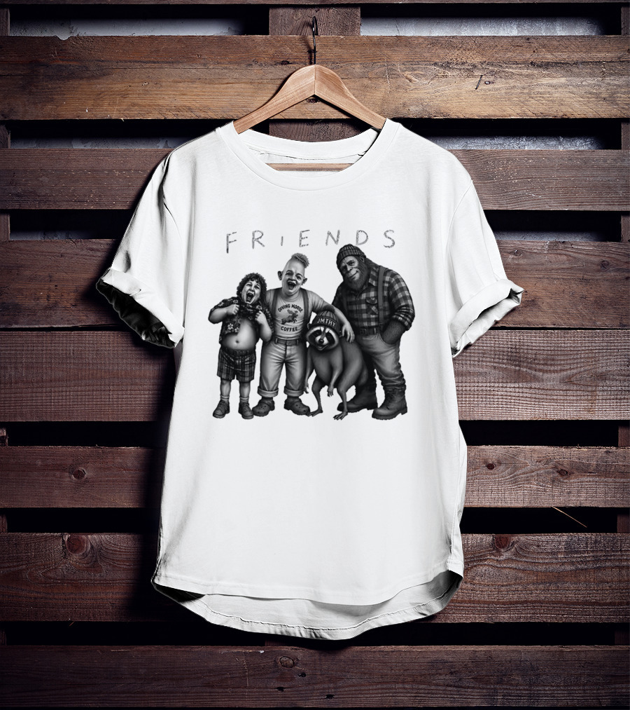 Friends Owning Moose Coffee Jmthy Big Foot Raccoon T-Shirt
