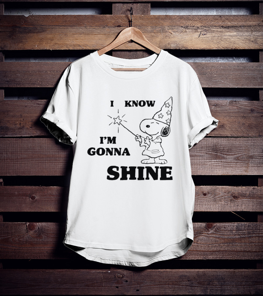 Snoopy Wizard I Know I'm Gonna Shine Magic Wand Stars T-Shirt