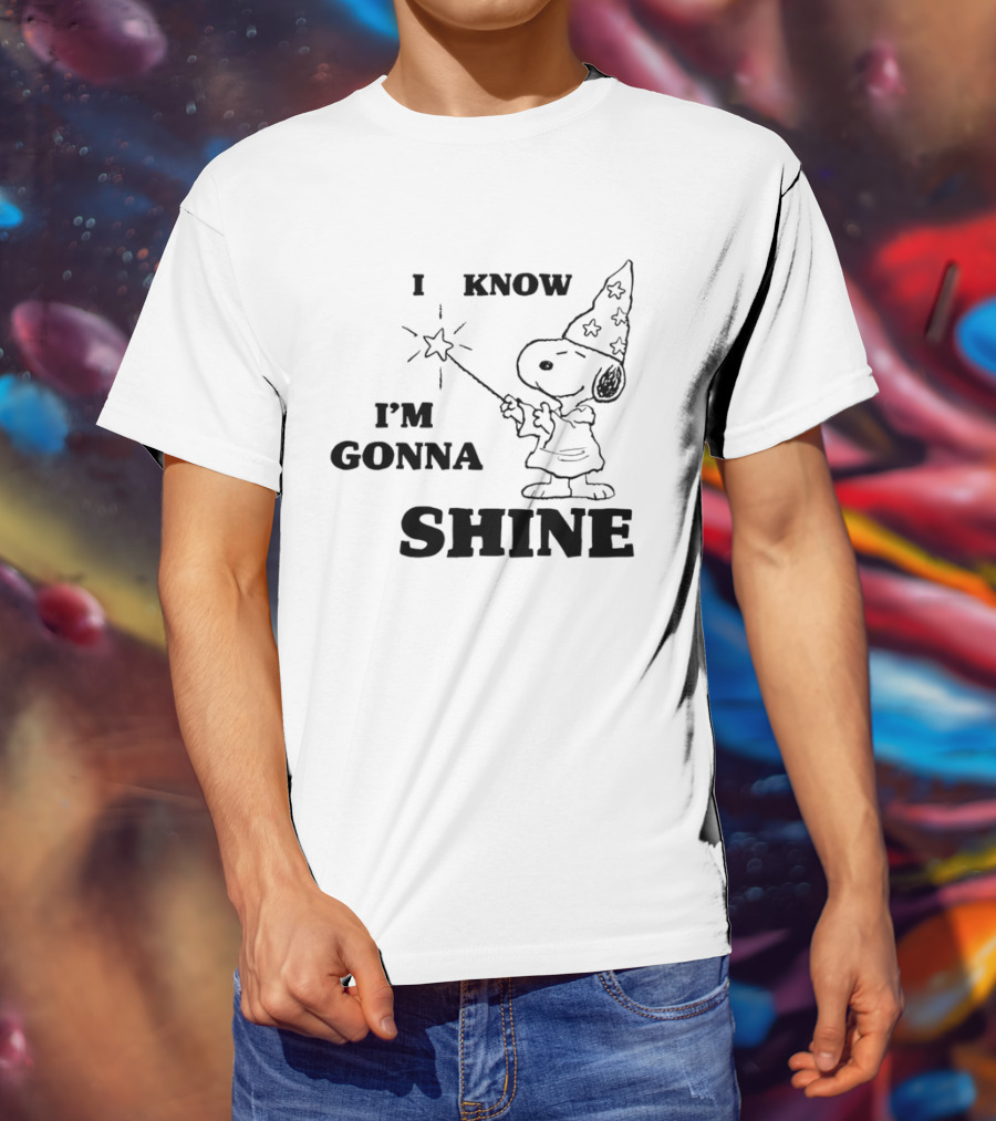 Snoopy Wizard I Know I'm Gonna Shine Magic Wand Stars T-Shirt