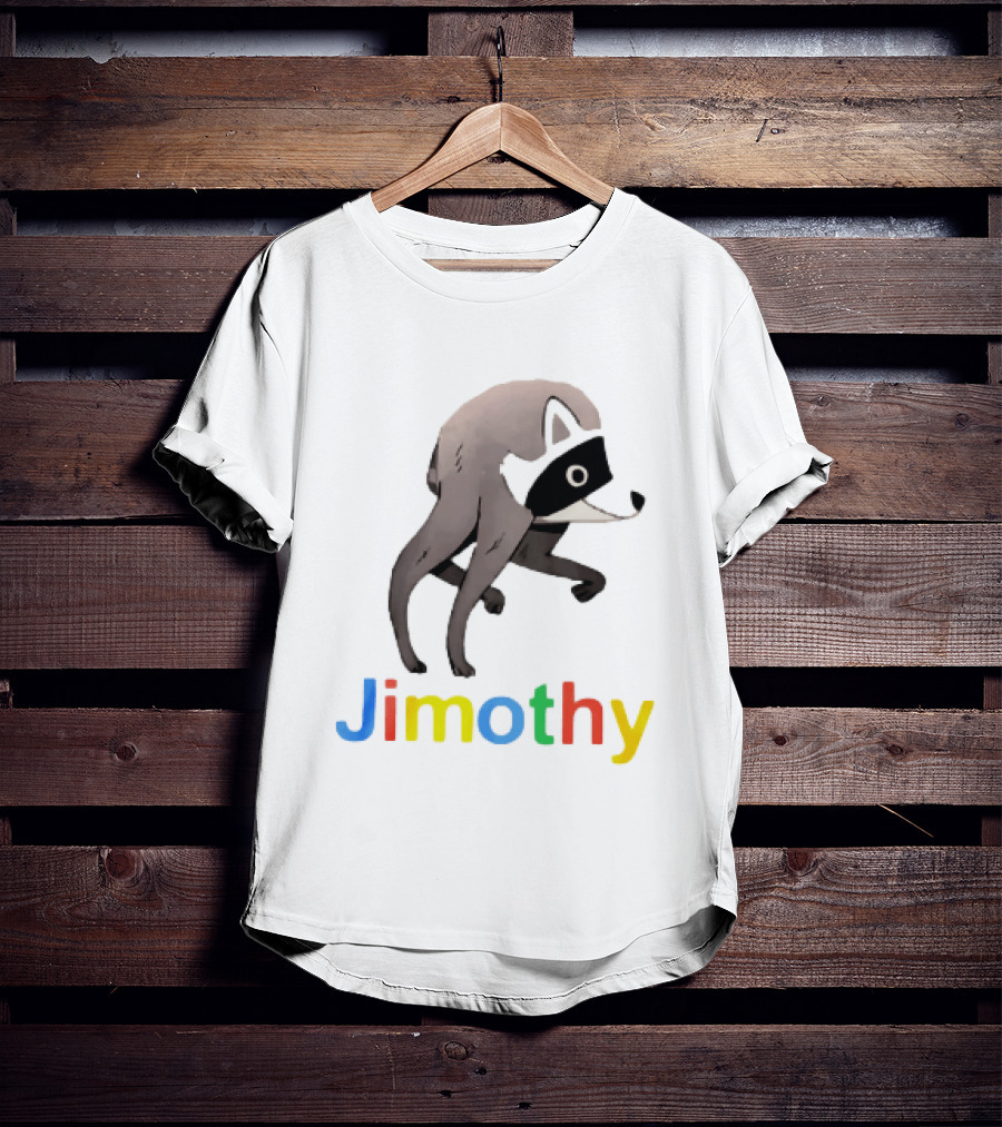 Jimothy The Raccoon Colorful Letters T-Shirt