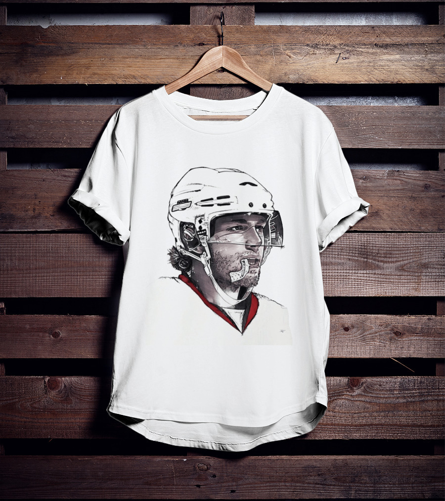Patrick Kane Chicago Blackhawks 88 Hockey Helmet Sketch T-Shirt