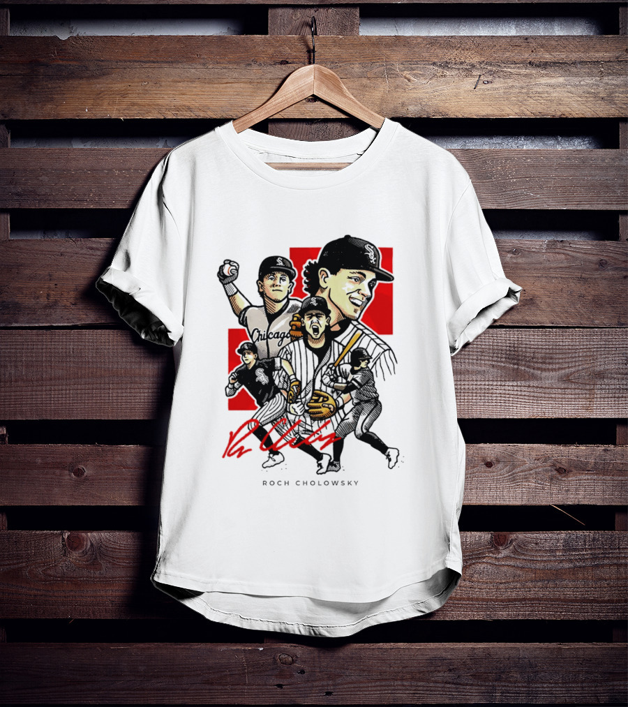 Roch Cholowsky Chicago White Sox Player Artwork Collage T-Shirt