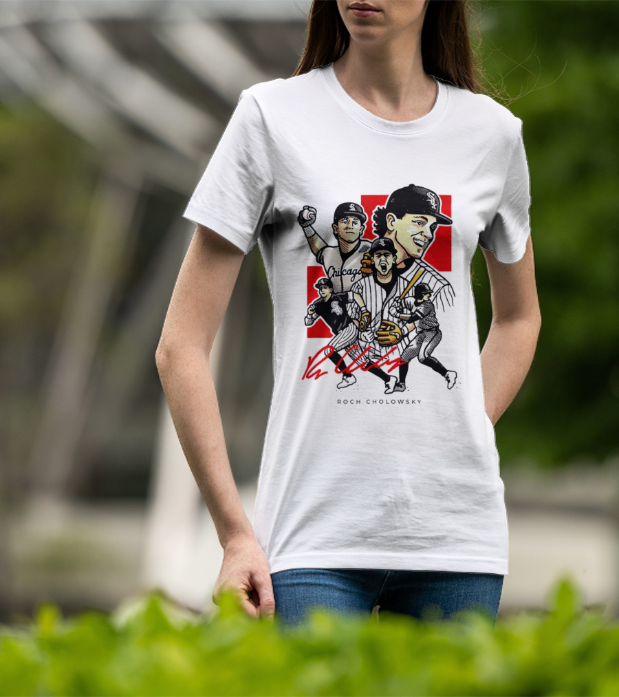 Roch Cholowsky Chicago White Sox Player Artwork Collage T-Shirt