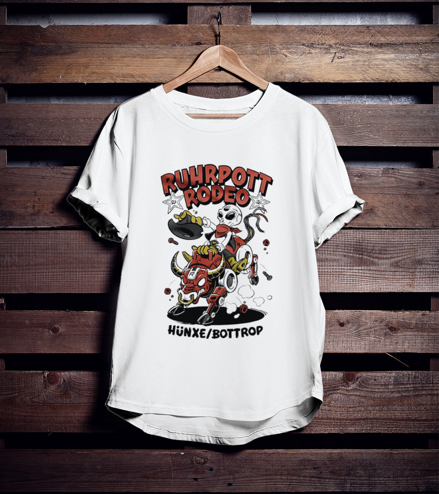 Ruhrpott Rodeo Hünxe Bottrop Alien Riding Mechanical Bull Festival T-Shirt