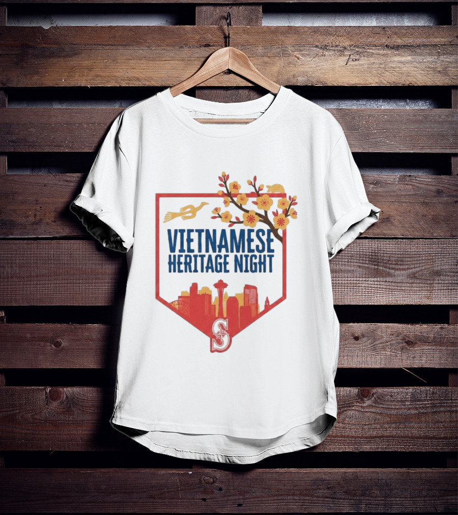 Seattle Mariners Vietnamese Heritage Night Blossom Skyline Celebration T-Shirt