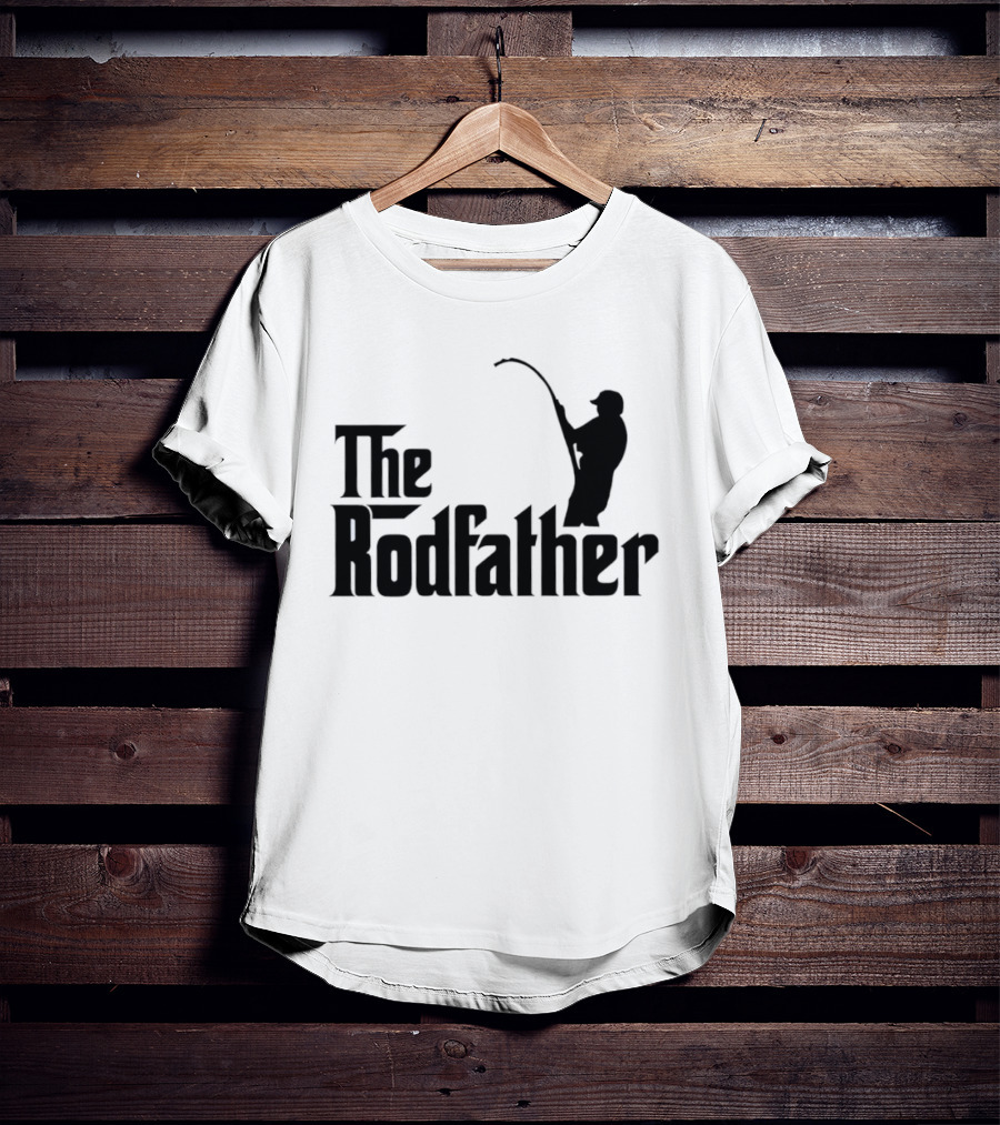 The Rodfather Fishing Parody Text And Image T-Shirt