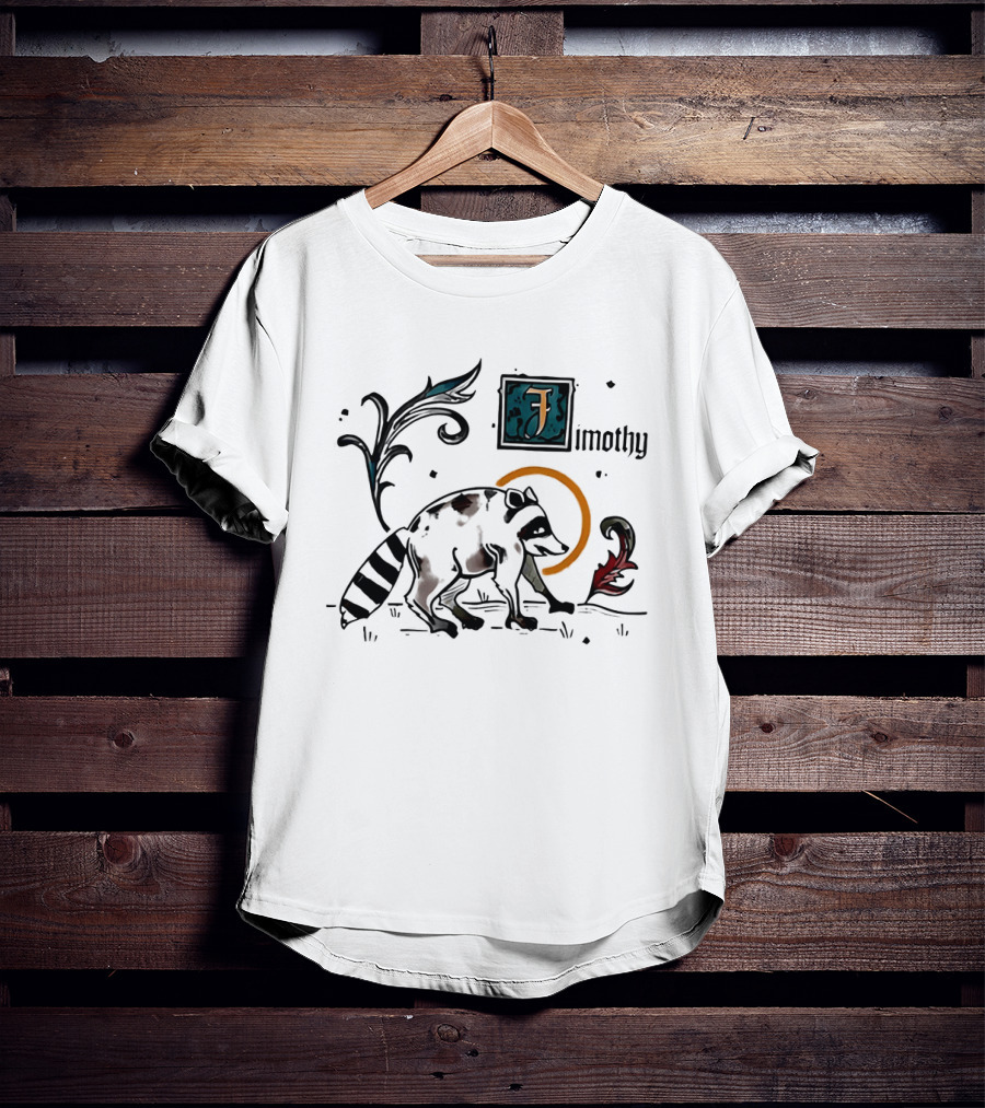 Timothy Jimothy Raccoon Illuminated Manuscript T-Shirt