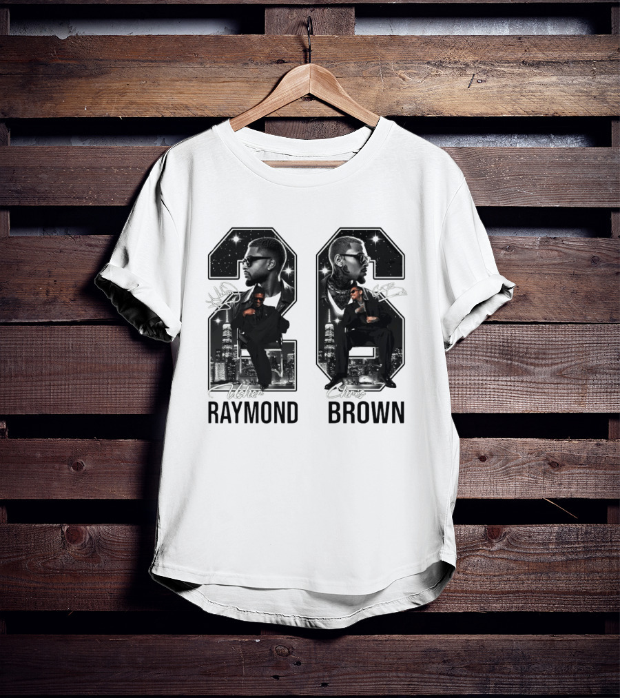 Usher Raymond Chris Brown 26 R And B Tour Usher Chris Brown Signatures T-Shirt