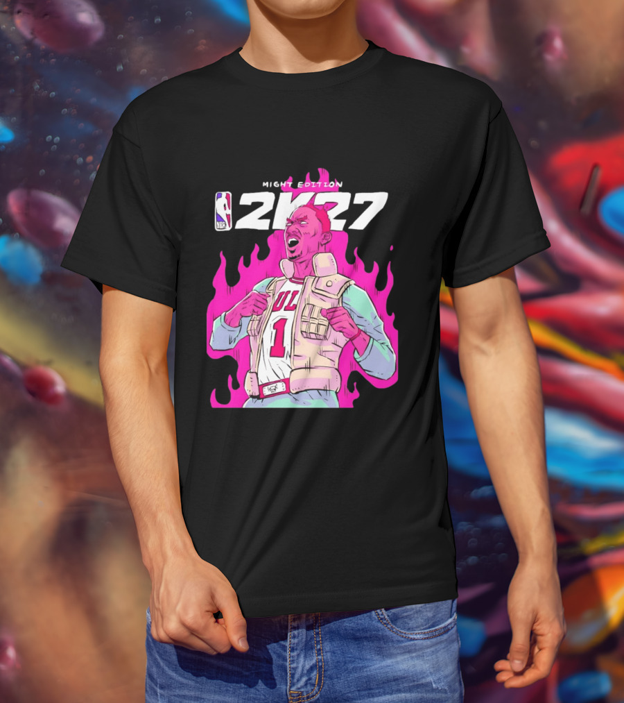 Derrick Rose Bulls NBA 2K27 Might Edition Basketball T-Shirt