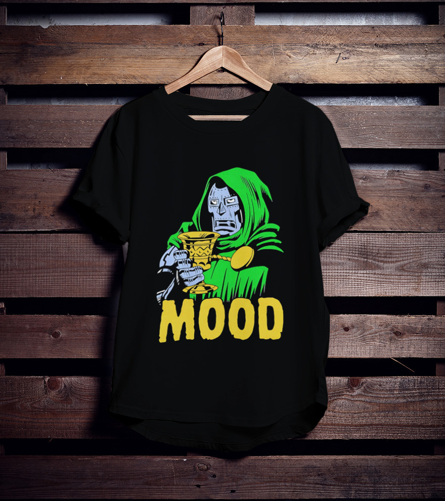 Doom Mood Green Cloaked Character Holding Goblet T-Shirt