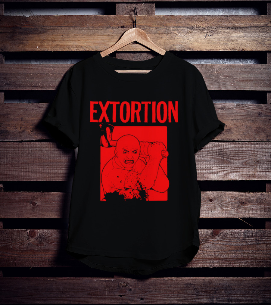 EXTORTION Self Titled Album Cover Art Distorted Face T-Shirt