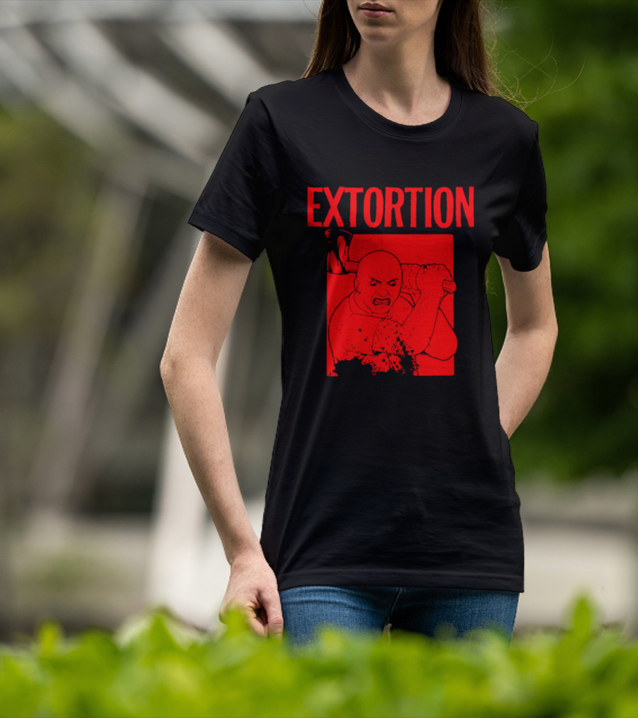 EXTORTION Self Titled Album Cover Art Distorted Face T-Shirt