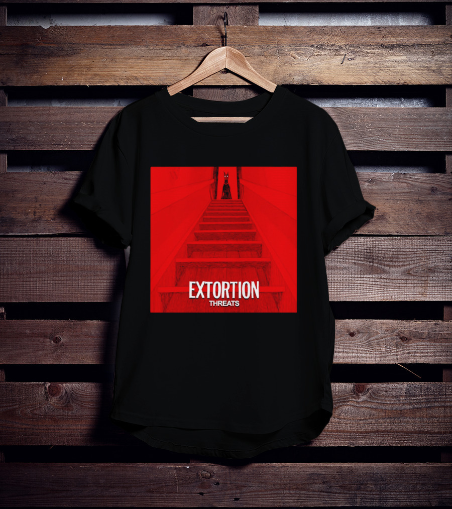 Extortion Threats Dark Stairs Red Scene T-Shirt