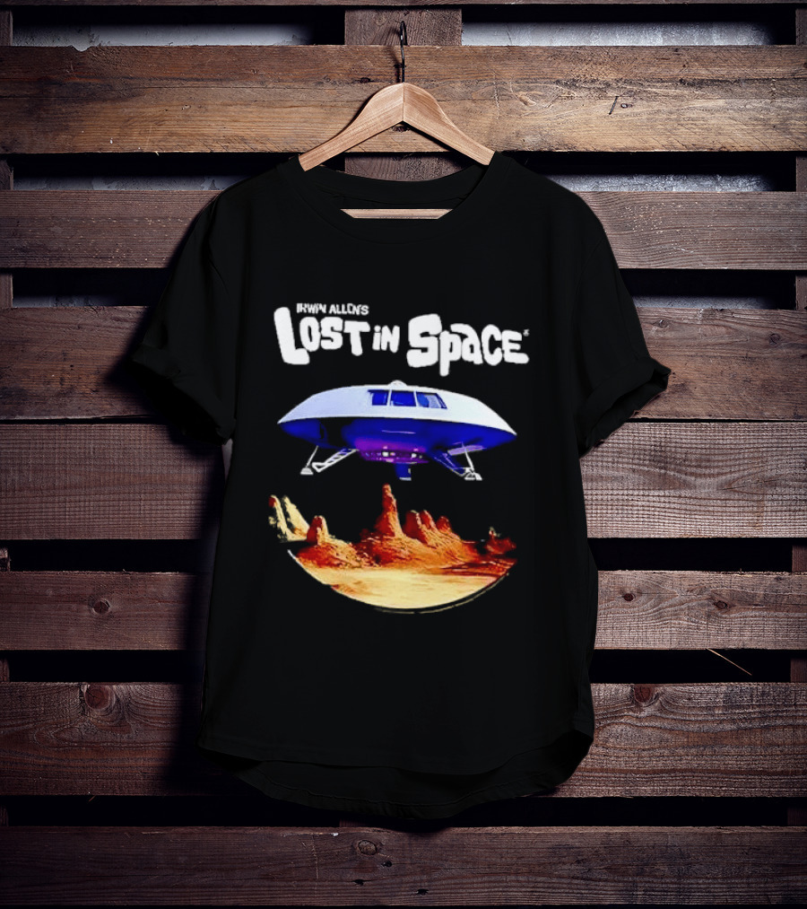 Irwin Allen's Lost In Space Sci Fi Spaceship Over Alien Terrain T-Shirt