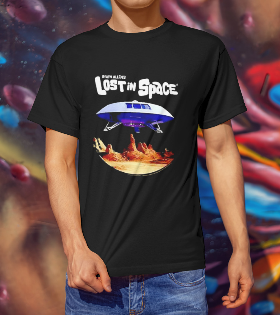 Irwin Allen's Lost In Space Sci Fi Spaceship Over Alien Terrain T-Shirt