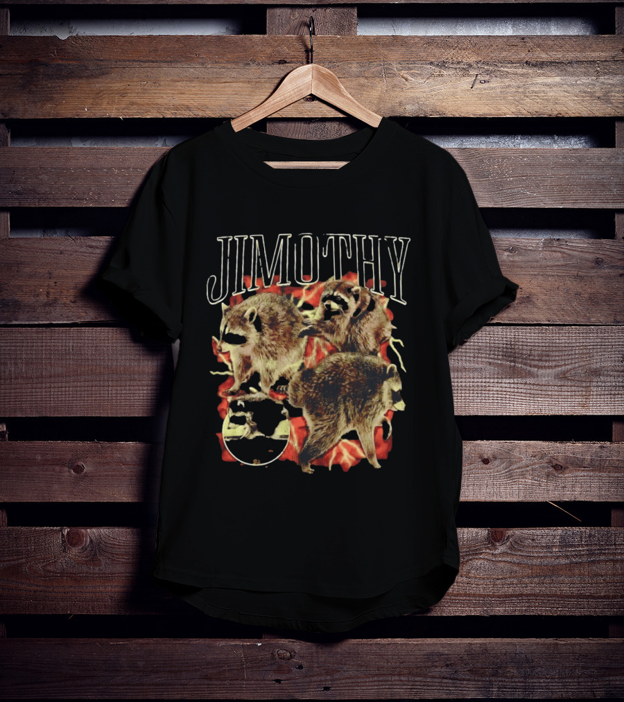 Jimothy Raccoon Trio Fire Motif Seattle Bootleg T-Shirt