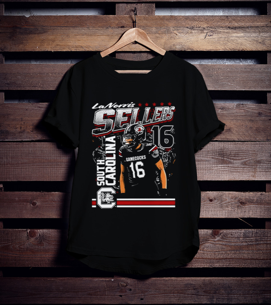 LaNorris Sellers 16 South Carolina Gamecocks Football Player T-Shirt
