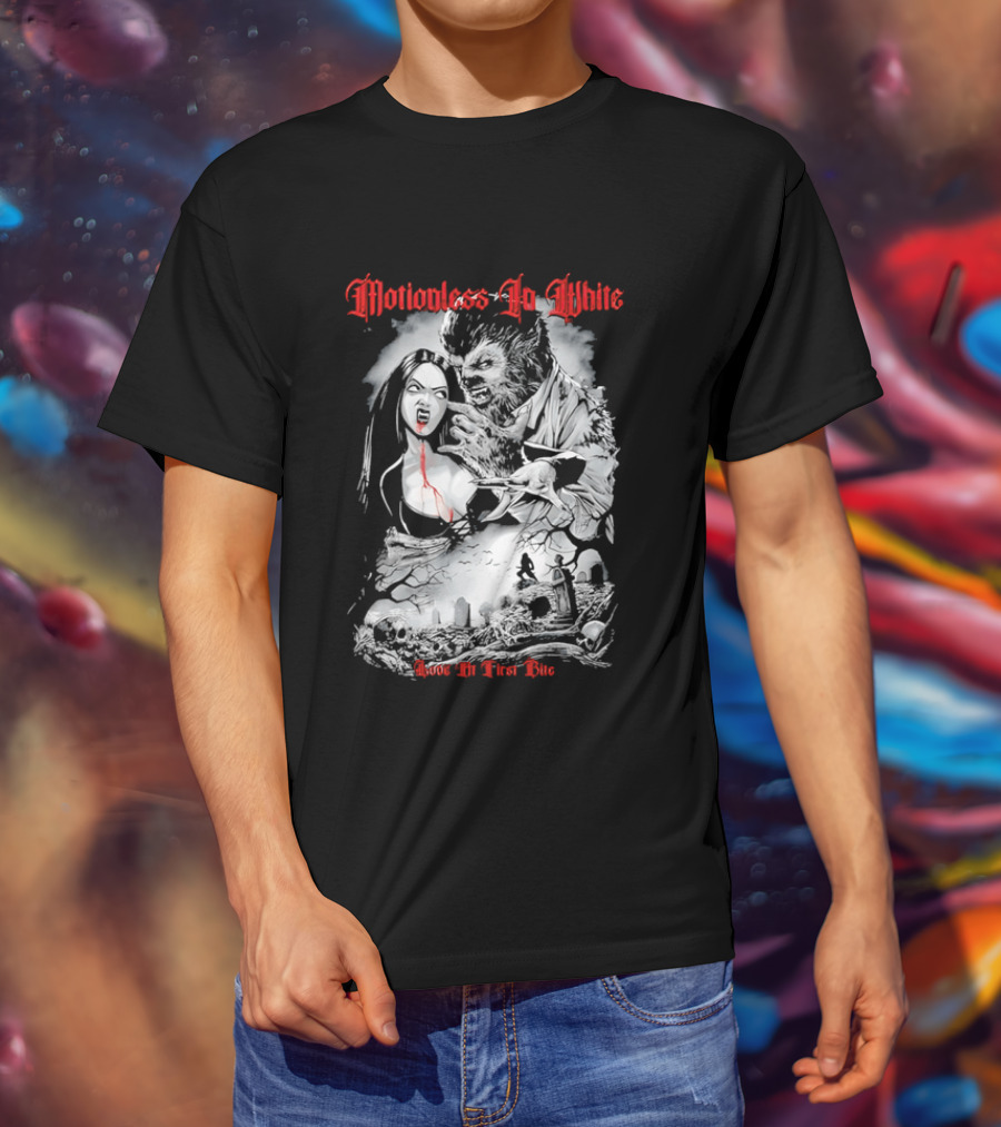 Motionless In White Love At First Bite Vampire And Werewolf Gothic Horror Aesthetic T-Shirt