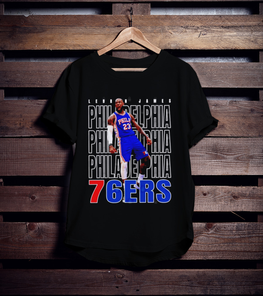 LeBron James Philadelphia 76ers Scream Vintage Style Jersey T-Shirt