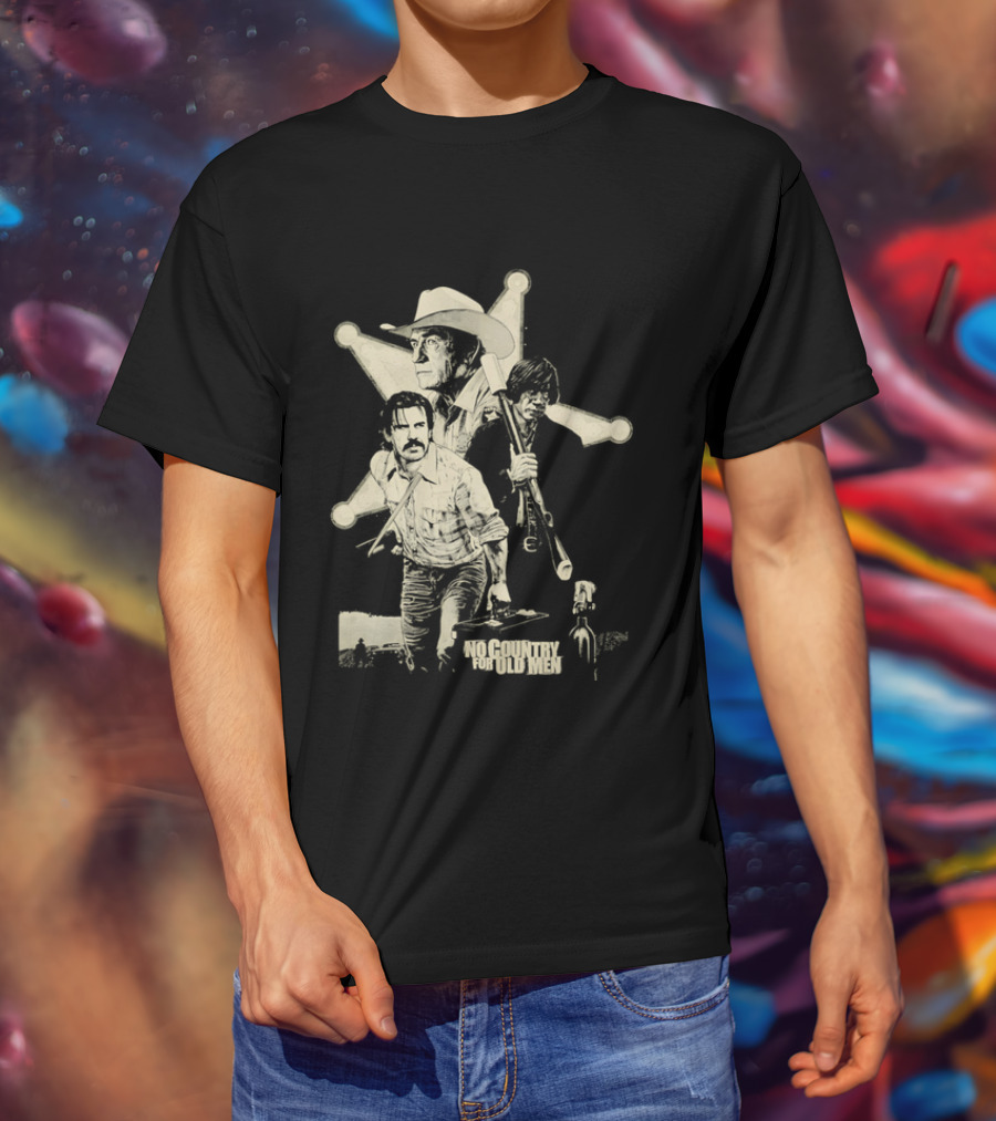 No Country For Old Men Llewelyn Moss Anton Chigurh Sheriff Bell Iconic Trio T-Shirt