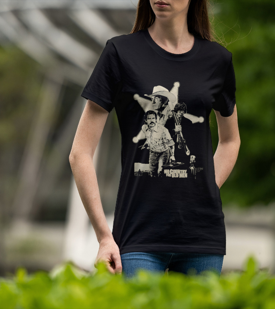 No Country For Old Men Llewelyn Moss Anton Chigurh Sheriff Bell Iconic Trio T-Shirt