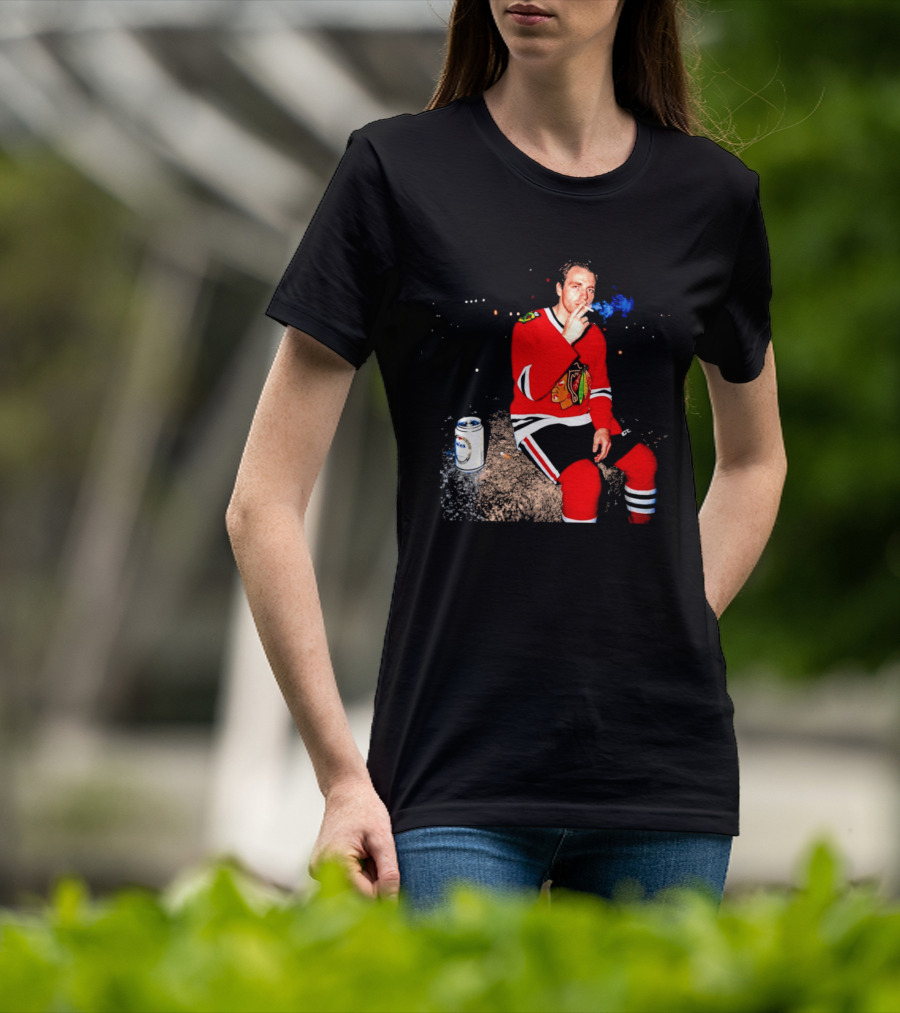 Patrick Kane Chicago Blackhawks Showtime Smoking Retro Aesthetic T-Shirt
