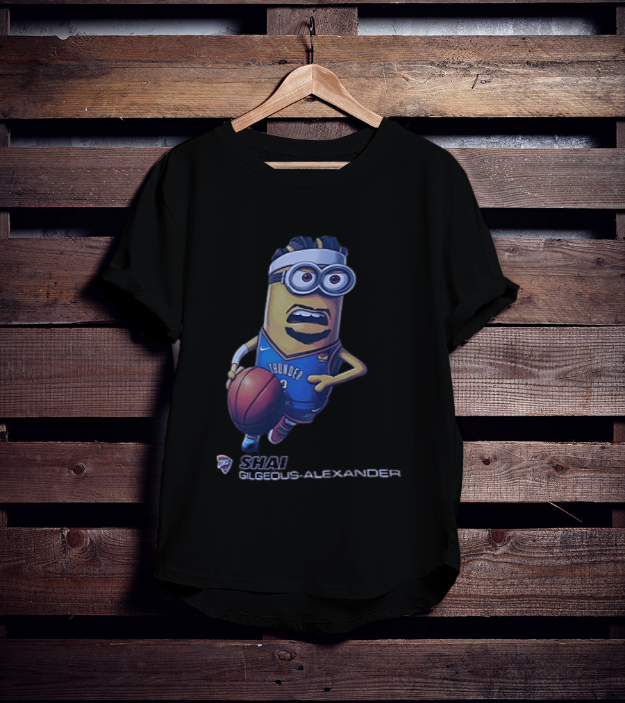 OKC Thunder NBA Shai Gilgeous Alexander Minion Basketball Player T-Shirt