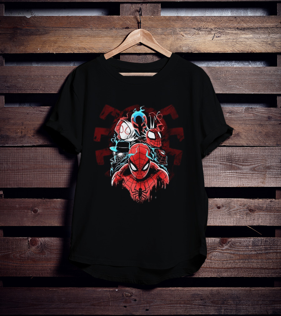 Spider Man Peter Parker Miles Morales Spider Verse Marvel Comics Spider Man Noir Gwen Stacy 2099 T-Shirt