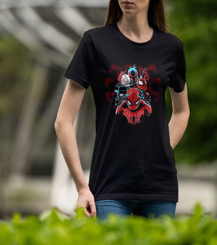 Spider Man Peter Parker Miles Morales Spider Verse Marvel Comics Spider Man Noir Gwen Stacy 2099 T-Shirt