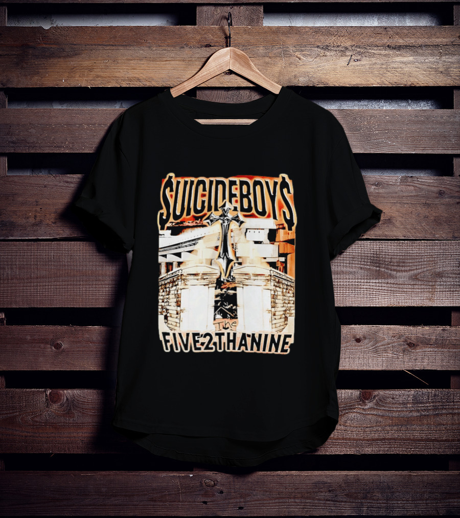 SUICIDEBOYS The Five2thanine Gothic Cross Block Letters T-Shirt