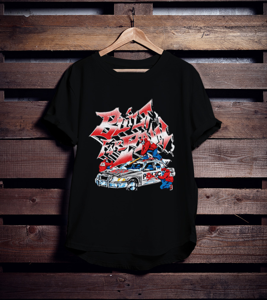 Zuko Built For Pain Police Car Destruction Graffiti T-Shirt