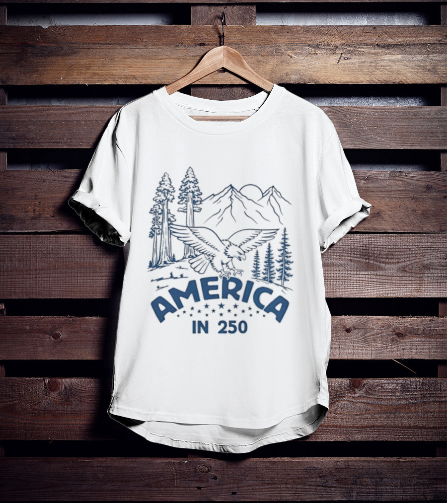 America In 250 Eagle Mountains Trees Nature T-Shirt