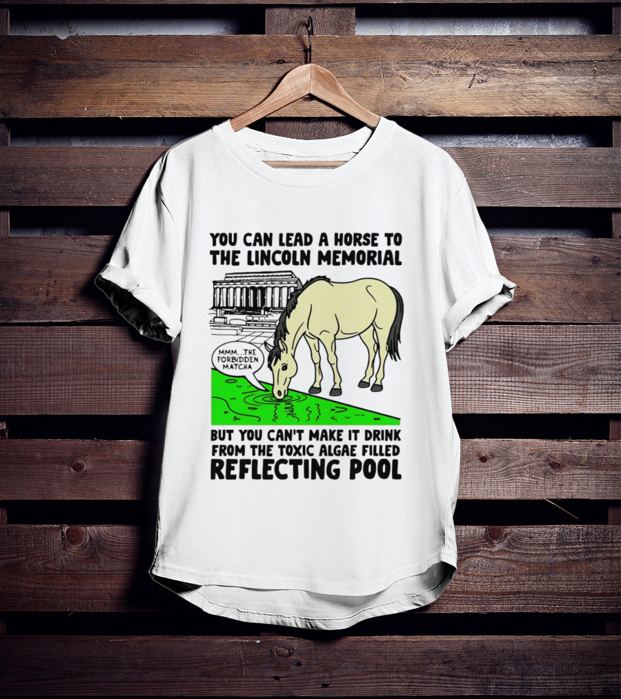 You Can Lead A Horse To The Lincoln Memorial Nnmm This Forbidden Matcha Toxic Algae Filled Reflecting Pool T-Shirt