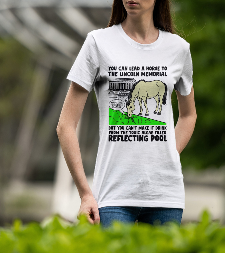You Can Lead A Horse To The Lincoln Memorial Nnmm This Forbidden Matcha Toxic Algae Filled Reflecting Pool T-Shirt