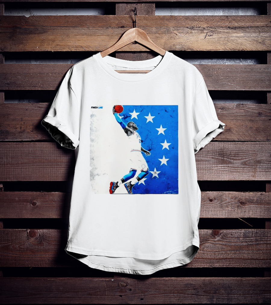 LeBron James Philadelphia 76ers Finish Line Stars Basketball Dunk T-Shirt