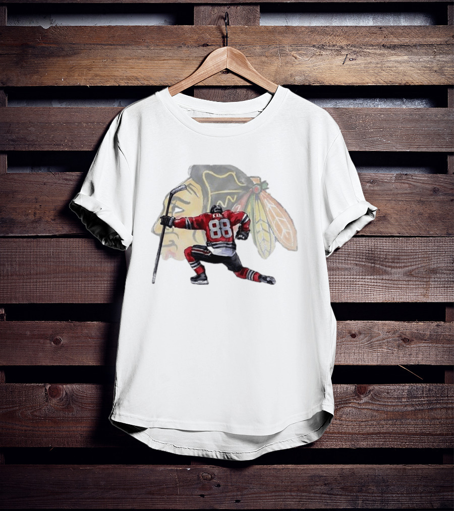Patrick Kane Kneeling Number 88 Chicago Blackhawks T-Shirt