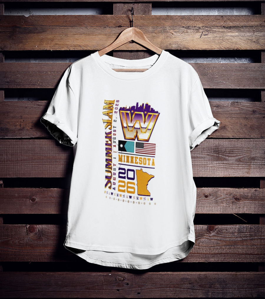 WWE SummerSlam August 1 2026 Minnesota Wrestling Event Twin City T-Shirt