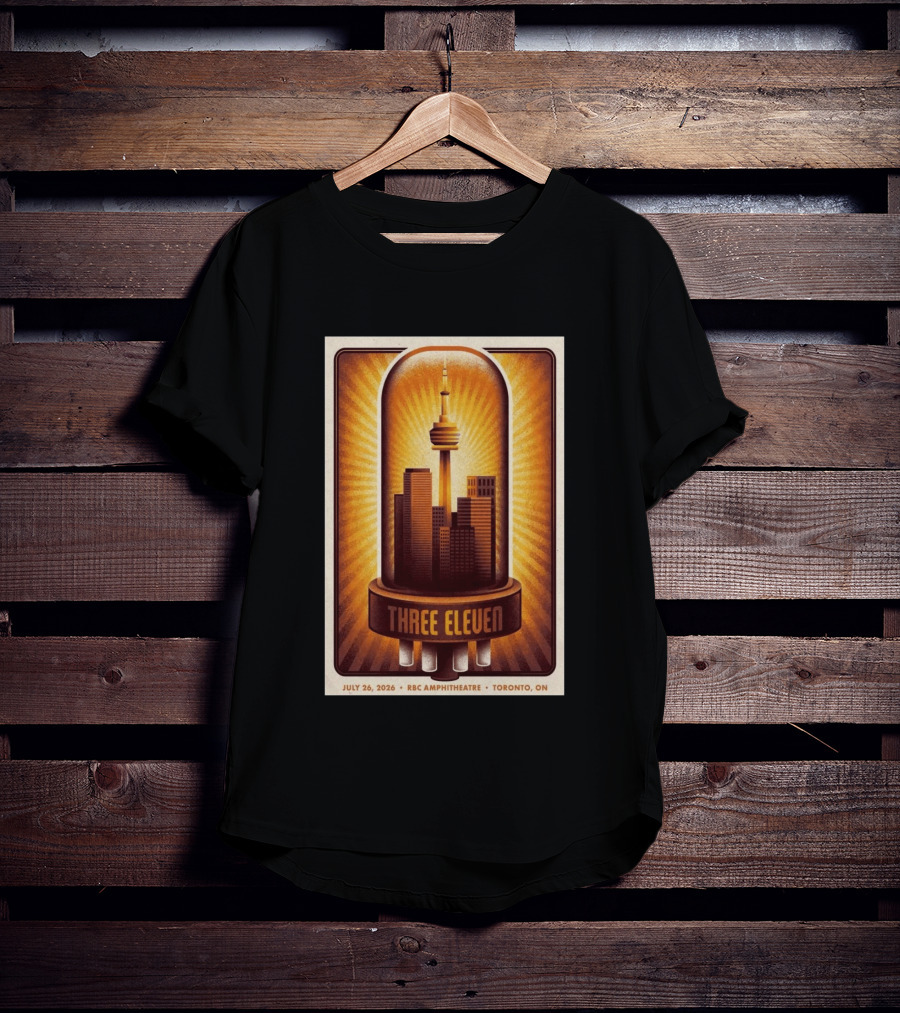 Three Eleven Concert July 26 2026 RBC Amphitheatre Toronto Ontario CN Tower Skyline T-Shirt