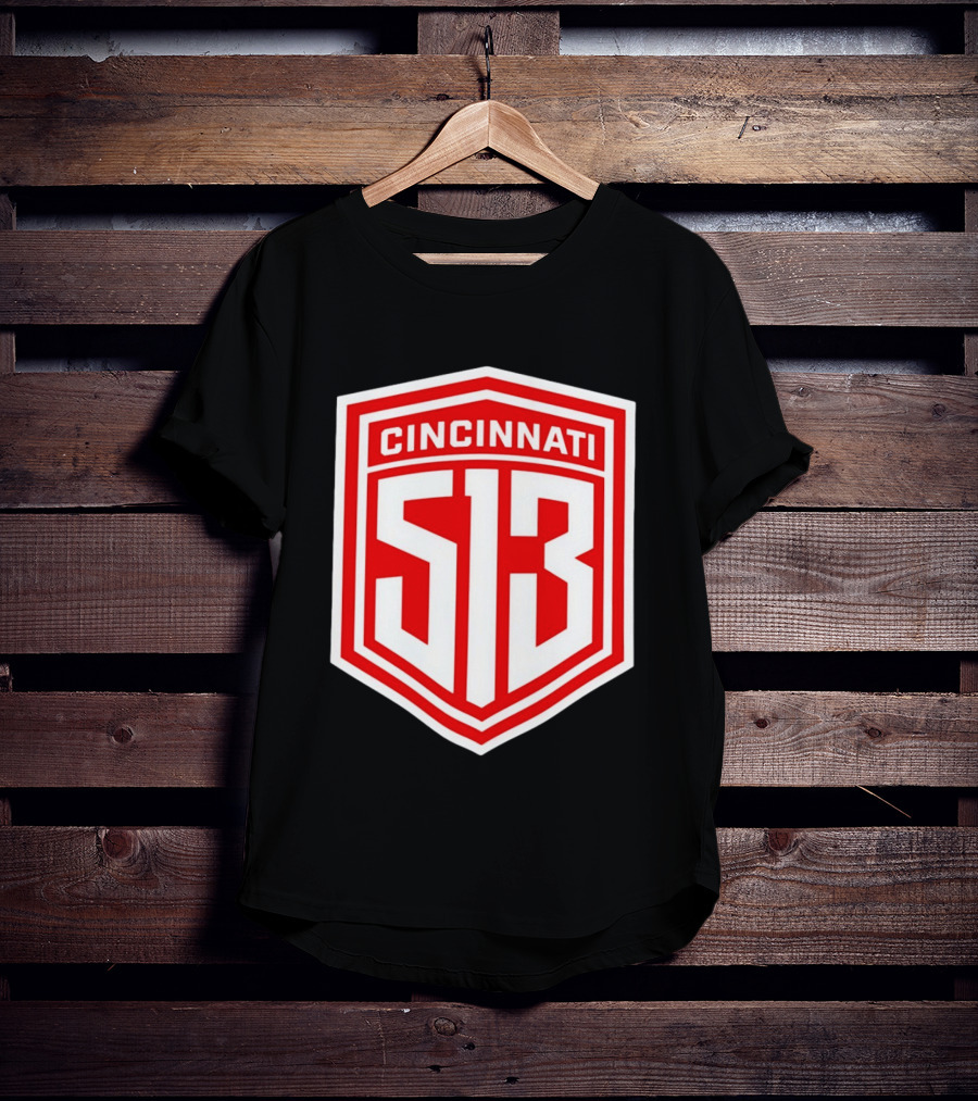 Cincinnati 513 Shield Emblem Area Code T-Shirt