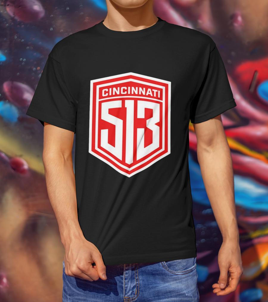 Cincinnati 513 Shield Emblem Area Code T-Shirt