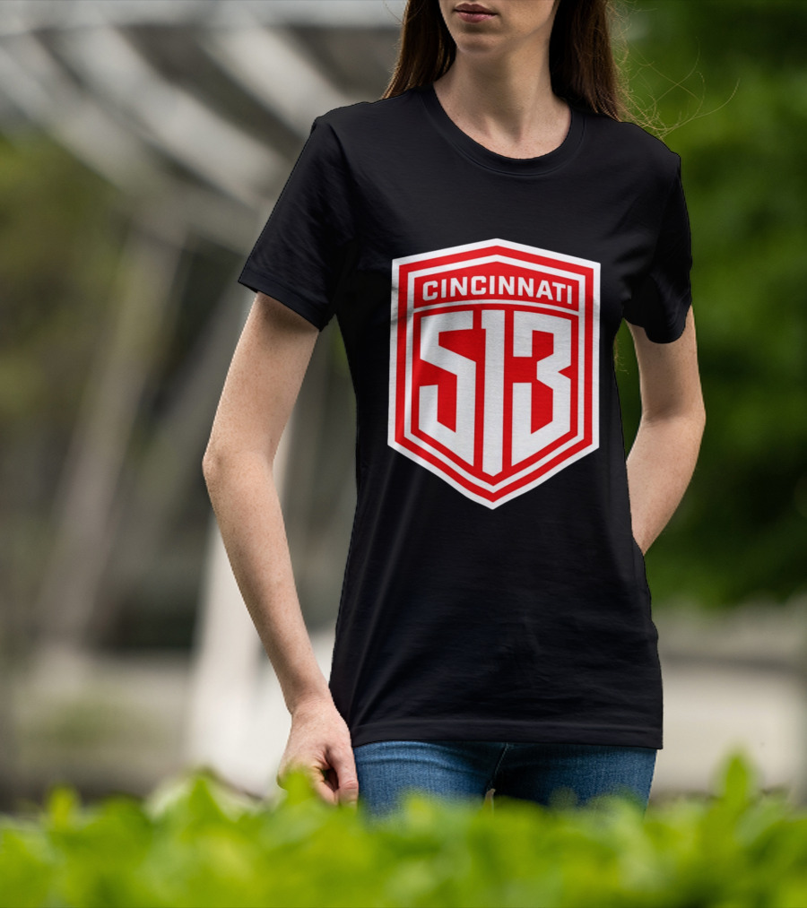 Cincinnati 513 Shield Emblem Area Code T-Shirt