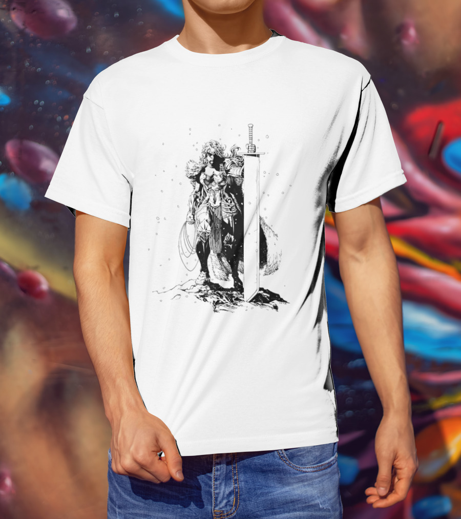 Absolute Wonder Woman Warrior Icon With Sword And Shield T-Shirt